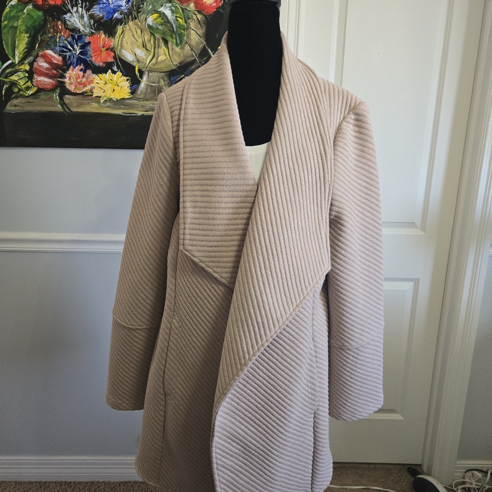 Sam Edelman Quilted Draped Trench Coat - Light Beige